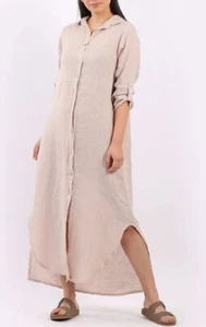 ITALIAN Lagenlook COVETCOUTURE Linen jacket SHIRT MAXI Coat Linen 44"B *10-12-14 - Picture 1 of 3