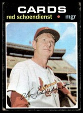 1971 Topps #239 Red Schoendienst HOF MGR St. Louis Cardinals Low Grade