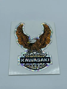 "Calcomanía prismática vintage KAWASAKI Motor Cycles Eagle años 80 3x4"" pegatina" - Imagen 1 de 2