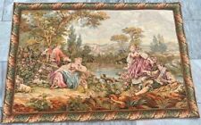Vintage French Tapestry Medieval Pictorial Wall Decor Tapestry 3x4 ft Free Ship