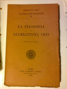 LA FILOSOFIA DI GIAMBATTISTA VICO - II - BENEDETTO CROCE - Imagen 1 de 1