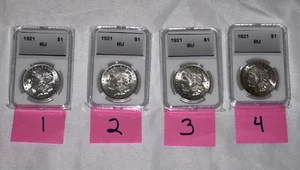 1921 Morgan Silver Dollar - Lot of 4 Coins- ALL BU !!! 90% Silver - Coin - Picture 1 of 10