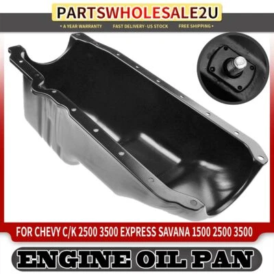 Rear Engine Oil Pan for Chevrolet GMC C/K 1500 2500 3500 Tahoe Cadillac Escalade - Image 1 of 4