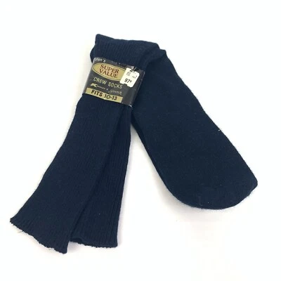 Vintage KMART 75% Acrylic Mens Blue? Black? Crew Socks Size 10-13 USA - Image 1 of 4