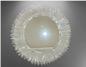 Runder Selenit Wandspiegel Stein Kristall Spiegel Badspiegel Wohnzimmer Deko - Bild 1 von 4