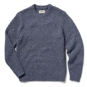 Taylor Stitch Mens Adirondack Sweater Texture Cotton Linen Blue Sz 44 XL NWOT - Picture 1 of 11