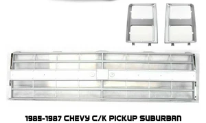 Front Grille Assembly | Headlight Bezel For 1985-1987 Chevy C/K Pickup Suburban - Picture 1 of 9