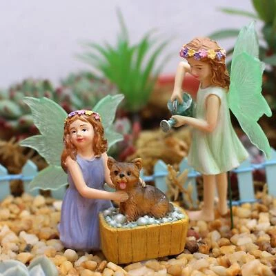 Miniature Fairy Garden Statue Dog Washing Fairy Miniature Fairy Figurine - image 1 of 4