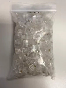 RJ9 Cable Telephone Crimp-On Connector Modular Plug Ends NEW 200 Pack - Picture 1 of 7