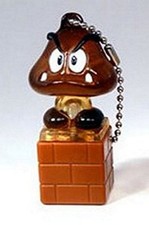 Super Mario Light Mascot Gashapon Keychain - Goomba