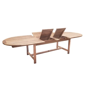 Teak Ovalausziehtisch 100x180/240 cm 3072 Kernholz hochwertig und stabil - Bild 1 von 4