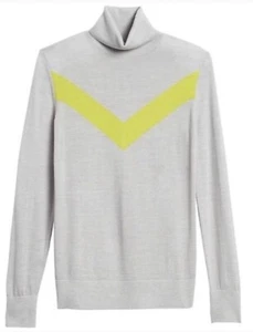 Banana Republic Merino Turtleneck Sweater Womens Small Thin Gray Highlighter - Picture 1 of 5