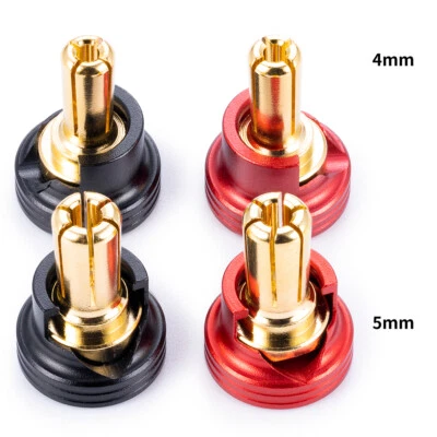 1/2/10Pair 4mm/5mm Heat Sink Brass Bullet Banana Plug RC Car Battery Connector - Image 1 of 4