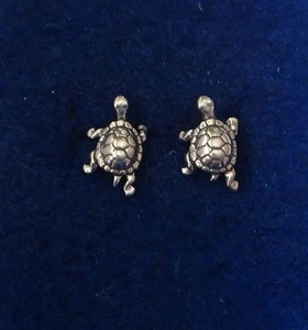 ¡Pendientes de plata de ley de 11x8 mm PEQUEÑA caja tortuga tortuga! - Imagen 1 de 5
