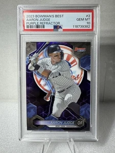 2023 Bowmans Best Aaron Judge Purple Refractor /250 PSA 10 Yankees Jersey Number - Picture 1 of 2