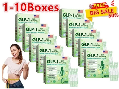 MARKENLOS 1-10Box GLP-1 Six-in-One Oral Solution, Natural Advanced Body Care Liquids Drop