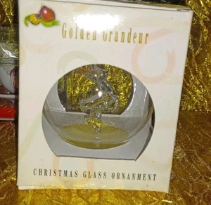 Goldener Grandear mundgeblasenes Glas mit mundgeblasenem Glas Hirsch innen Weihnachtsschmuck, neu - Bild 1 von 11