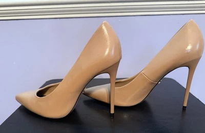 Salto alto de couro marrom Zara - Stilettos tamanho 9 - Usado uma vez - Imagem 1 de 4