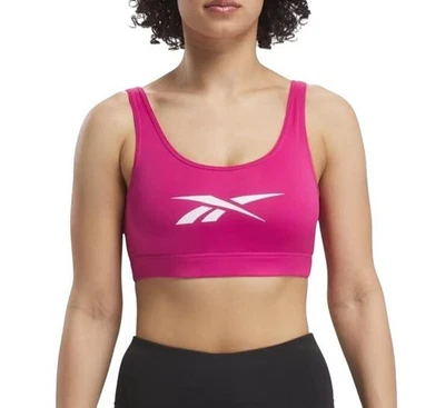 Sujetador deportivo Reebok XL Lux Vector Workout Ready rosa para mujer Foto 1 de 4