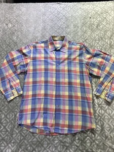 alan flusser mens button up plaid multicolor shirt size xl - Picture 1 of 6