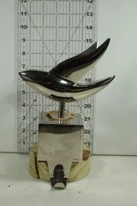 Crate and Barrel Silver Dove Bird Christmas Stocking Hanger Shiny Metal Modern - Picture 1 of 5