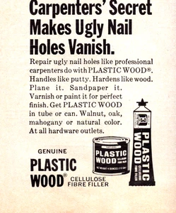Carpenters' Secret Plastic Wood Make Nail Holes Vanish Vintage Print Ad 1969 - Picture 1 of 4