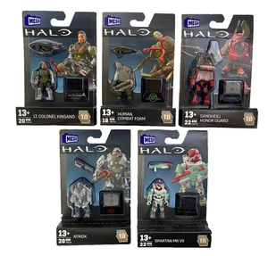 Complete Set of 5 Mega Halo Heroes Series 18 Mini Figures Lot New Sealed - Picture 1 of 8