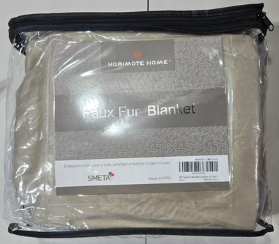 Manta de lujo de felpa de piel sintética 50x60 amarillo dorado/negro con punta NUEVA Foto 1 de 4