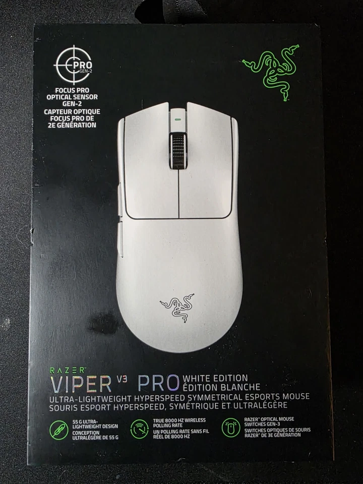 Razer DeathAdder V3 Pro Wireless Gaming Mouse - White SEALED - Image 1 of 1