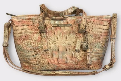 Brahmin Asher Mini Seashell Shoulder Tote Retire Quiet Luxury Old Money Leather - Image 1 of 4