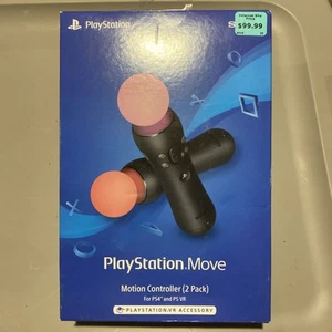 New - Sony Playstation Move Controllers - PS4/PS VR - Black - 2 Pack - NIB - Picture 1 of 4