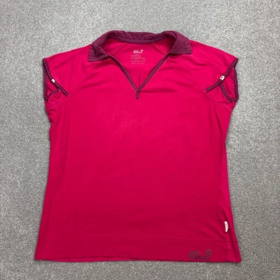 Camisa Jack Wolfskin Mujer Grande Rosa Senderismo Aire Libre Sendero Senderismo Chaleco Dama Foto 1 de 4
