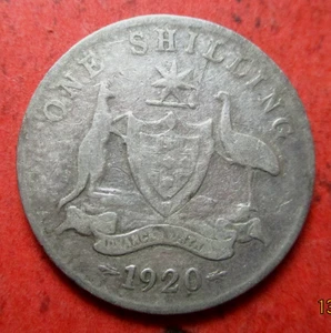 1920 AUSTRALIAN SHILLING COIN - 0.925 SILVER - # 81/9/25 - Picture 1 of 3