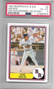 Jim Rice 1987 Topps Boardwalk Baseball BB No Slash ERROR #5 PSA 4 - Picture 1 of 1