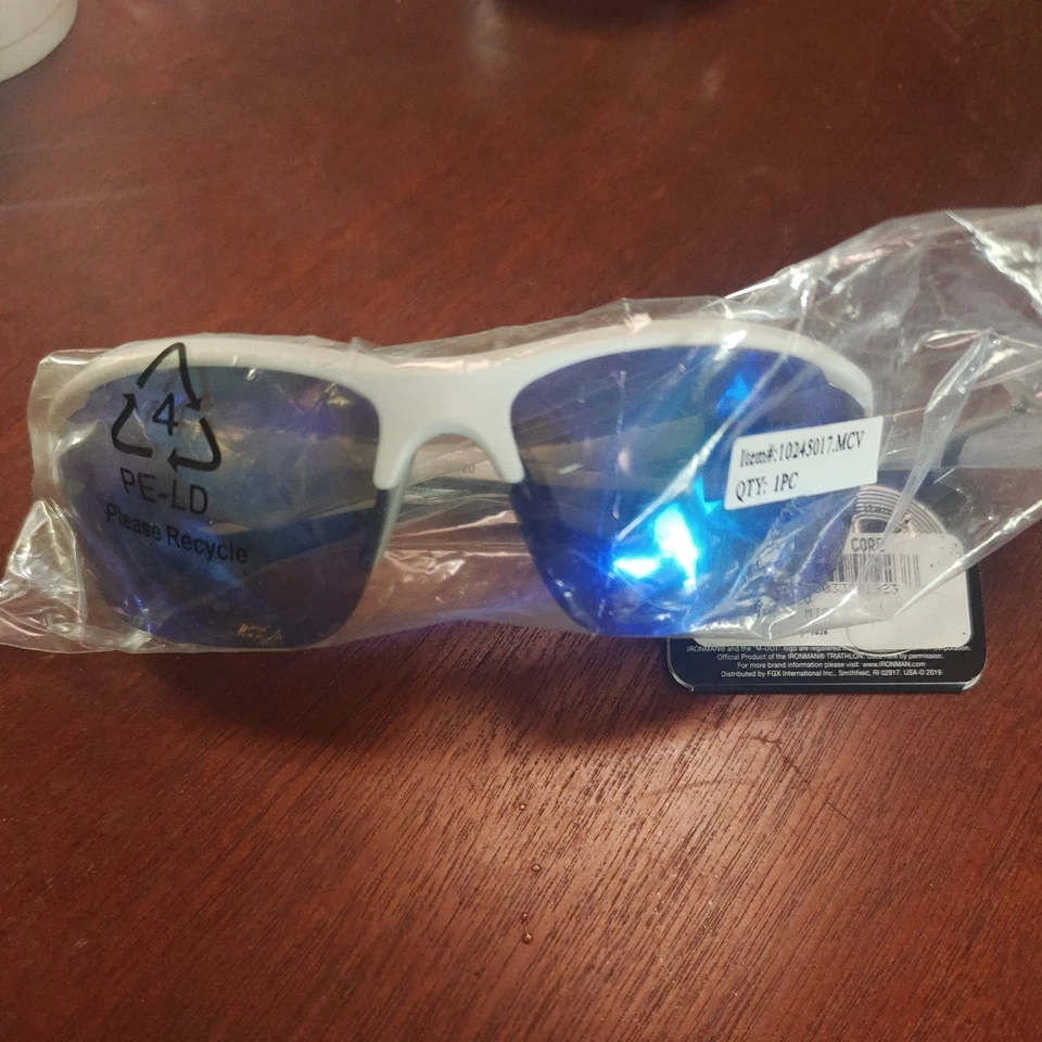 Ironman Course White Mirror Sunglasses 100 UVA UVB