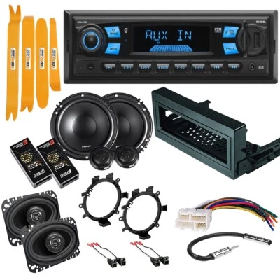 SSL (SOUND STORM LABS) Car Stereo Bluetooth/MP3/USB AM/FM & Door Speakers Package for 95-2002 Silverado