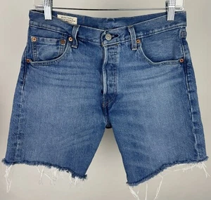 LEVI'S 501 Pantalones Cortos Denim Corte MUJER 29 Pantalones Cortos Elastizados Longline Lavado Medio Boho - Imagen 1 de 13