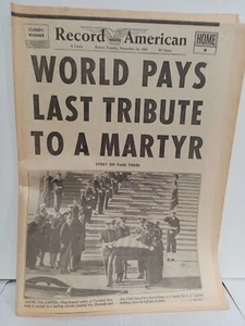 Great JFK President John F. Kennedy ASSASSINATION Headline 1963 Old Newspaper - Picture 1 of 4