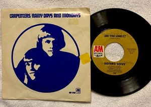The Carpenters : Rainy Days and Mondays : 45 rpm VINYL RECORD - RARE MISPRINT - Picture 1 of 7