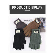 Winter Autumn Men Knitted Glove Touch Screen High Quality Wool Solid Color Gl-ID