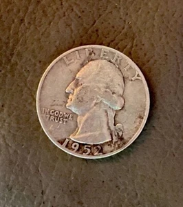 Rare Quarter Dollar 25 Cent 1952 Silver Coin 6.1g R - Picture 1 of 2