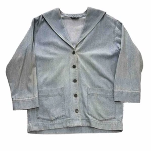 Dockers USA Denim Mens Shawl Collar Jacket Button size Large 3/4 sleeve - Picture 1 of 9