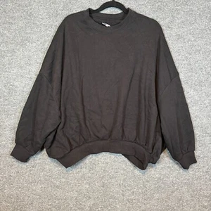Zara Sweater Womens Small Black Sweatshirt Pullover Oversized Balloon Sleeve NEW - Picture 1 of 10