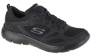 Skechers Summits Suited Womens Black Casual Sports Gym Walking Trainers - Picture 1 of 5