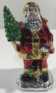 Glass/Metal Santa Clause Figurine with Tree and Presents/Gifts - Bild 1 von 8
