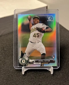 Jharel Cotton 2017 Bowman Chrome 22 Oakland Athletics rookie refractor 219/499 - Picture 1 of 2