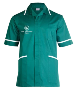 Personalised Custom Embroidered Mens Tunic Department Name Heart Doctor Nurse - Picture 1 of 26