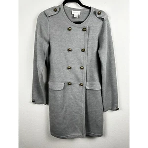 NEW Soft Surroundings XL Knit Peacoat Acrylic Wool Double Breasted Stretch Q2 - Picture 1 of 6