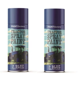 2x 400ML TRACTOR TOUCH UP & REPAIR SPRAY PAINT F BLUE COLOUR QUICK DRY - Picture 1 of 1