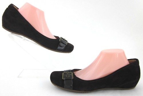 ECCO Bouillon fibbia accento punta tonda ballerine marrone scamosciato EU 42 US 11 11 5